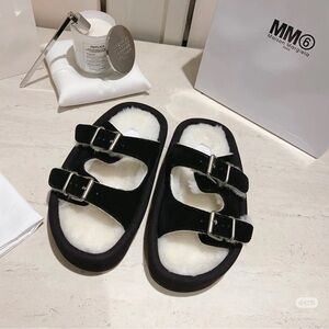 MM6 Maison Martin Margiela Black Kids Slippers